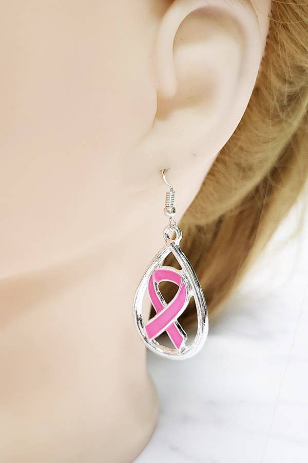 Breast Cancer Awareness Dangle Earrings