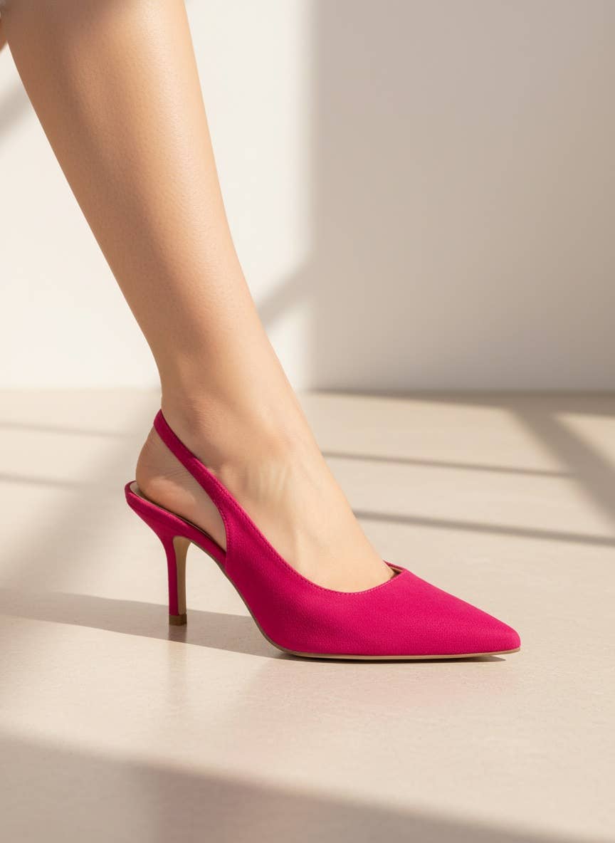 SARAH Pointed Toe Slingback Heels