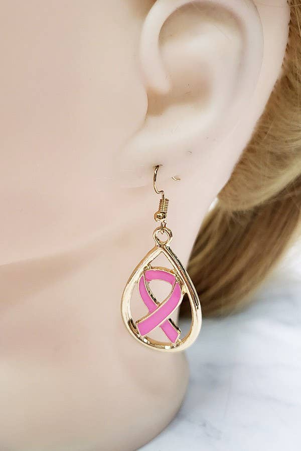 Breast Cancer Awareness Dangle Earrings