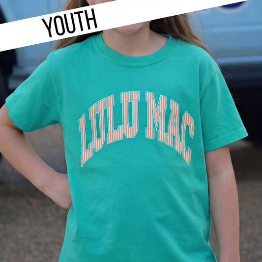 Lulu Mac Stripe Cream Sickle Youth Comfort Colors Tee