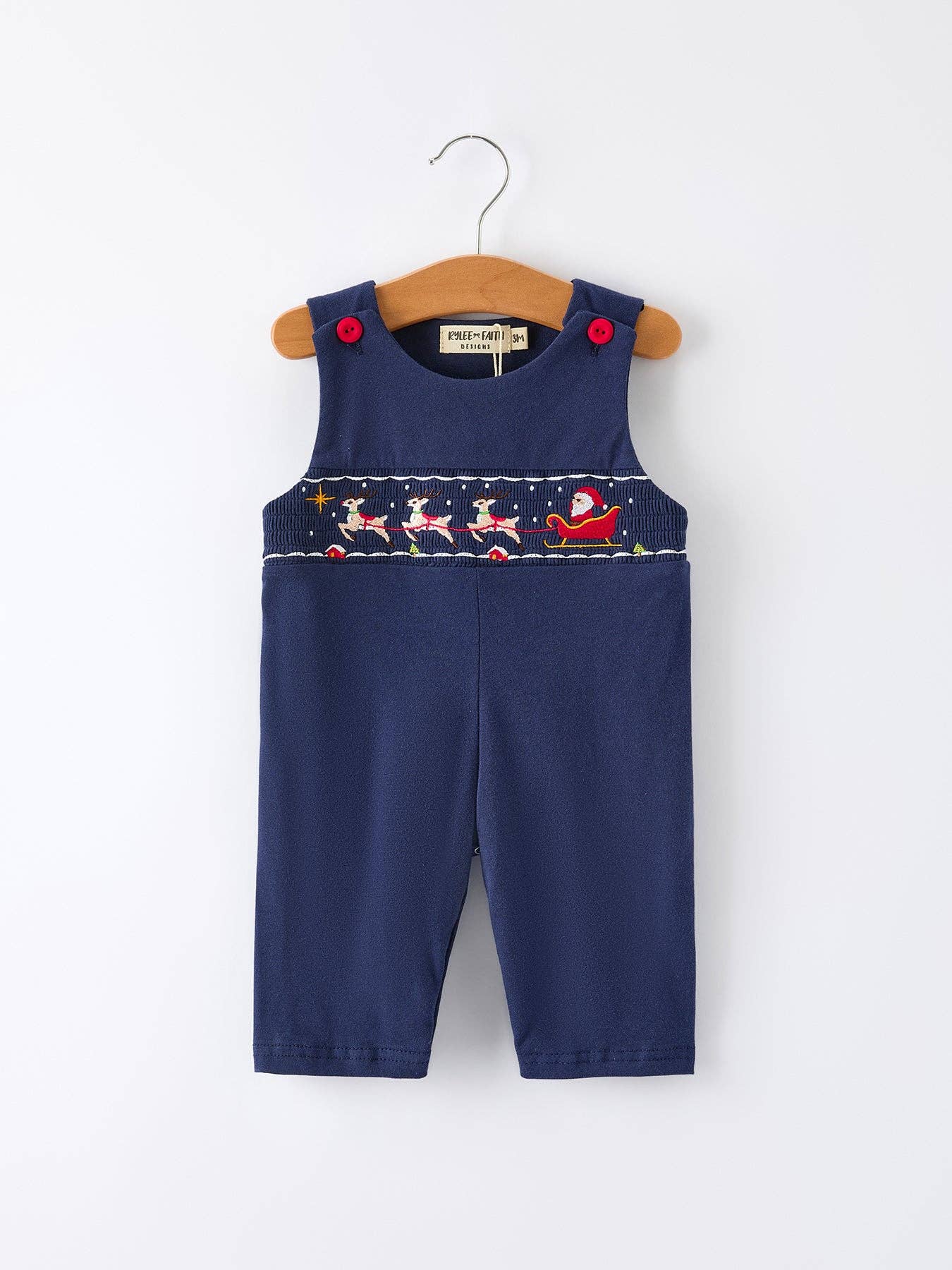 Christmas Baby Boys Romper w/Santas Sleigh