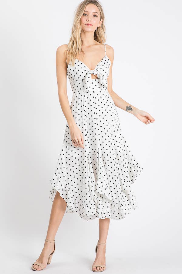 Asymmetrical Hem Sleeveless Midi Dress