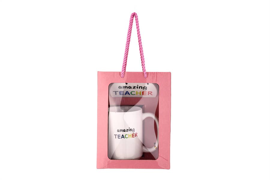 Amazing Teacher Themed Coffee Mug and Coaster Set