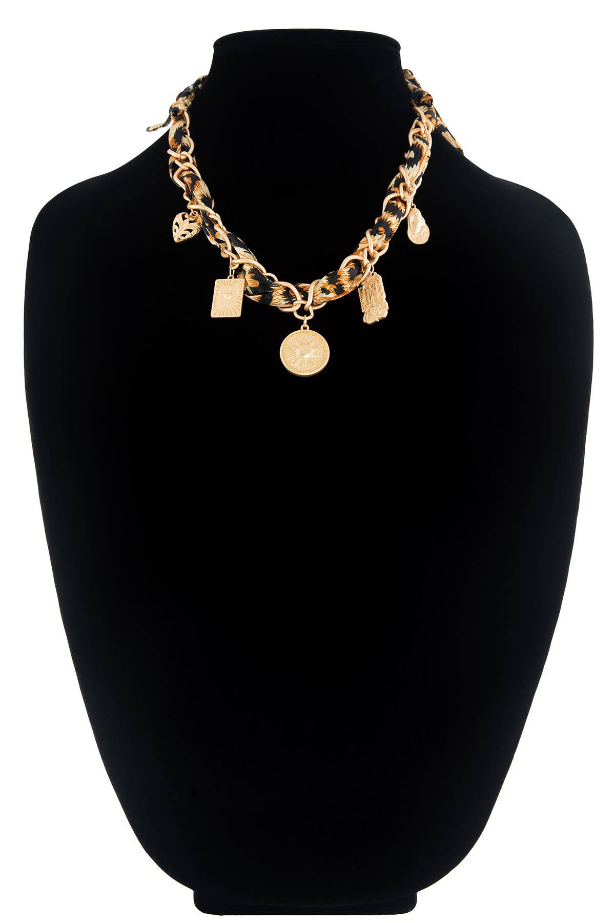 Leopard Scarf Charm Necklace: LEO-LEOPARD