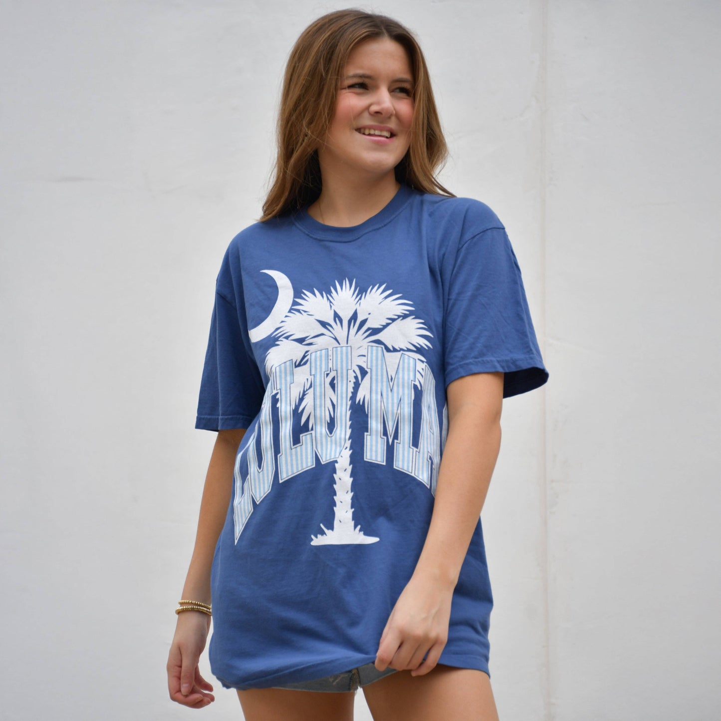 Lulu Mac Palmetto Moon Adult China Blue Comfort Colors Tee