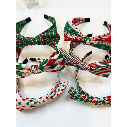 Christmas Theme Bow with Adjustable Wire Headbands