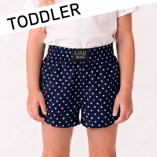 Lulu Mac Navy Mini Polka Dot TODDLER SHORT