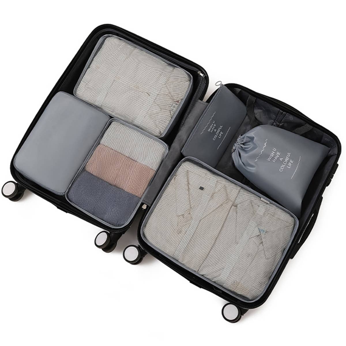 6 SET PACKING CUBES FOR SUITCASES