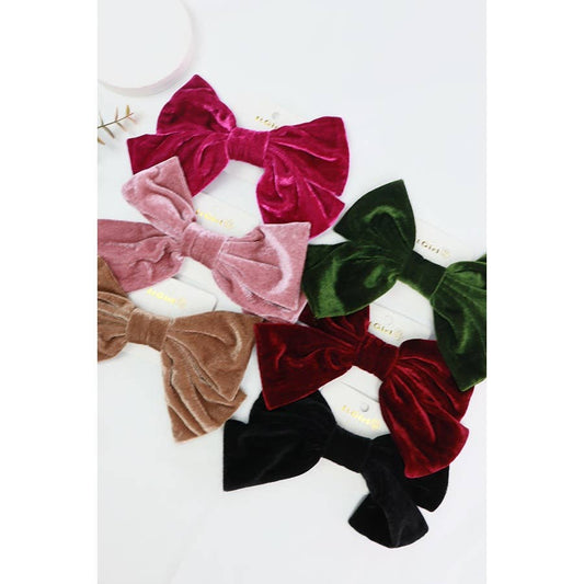 Assorted Large Velvet Bow Clips