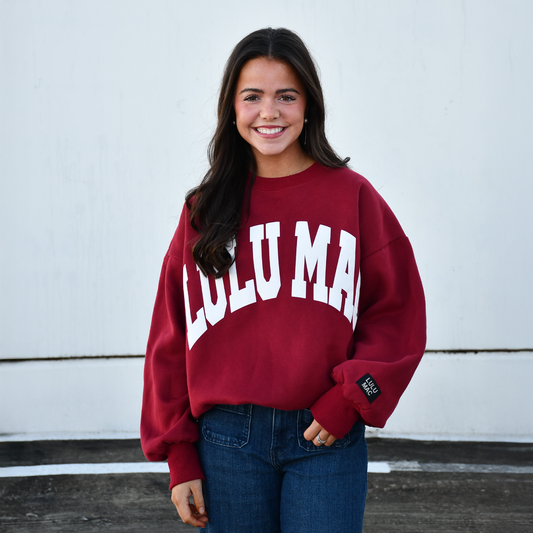 Lulu Mac Adult Sweatshirt Cardinal/White