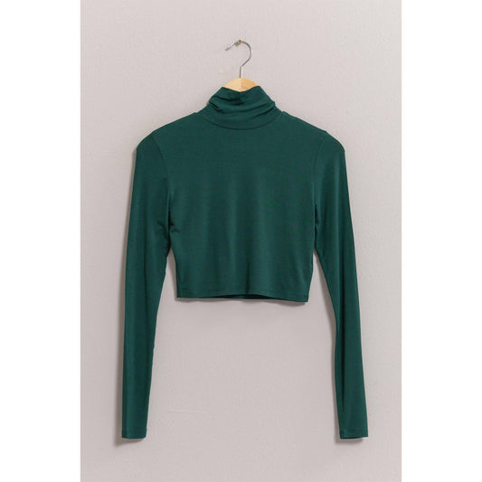 Long Sleeve Turtleneck Crop Top