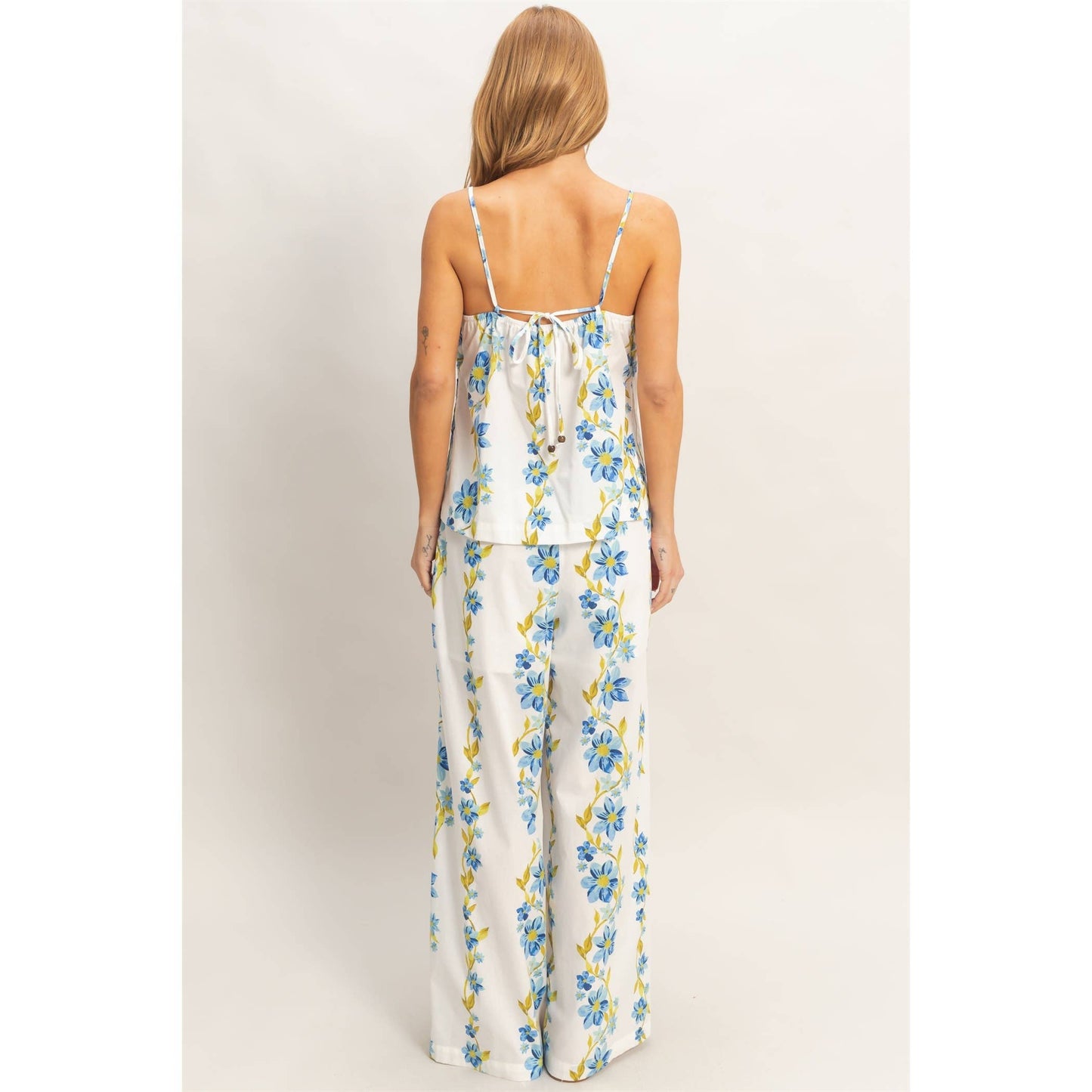Floral Spaghetti Strap Top & Pants Set