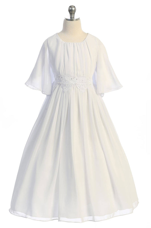 Chiffon Butterfly Sleeve Long Girls Dress