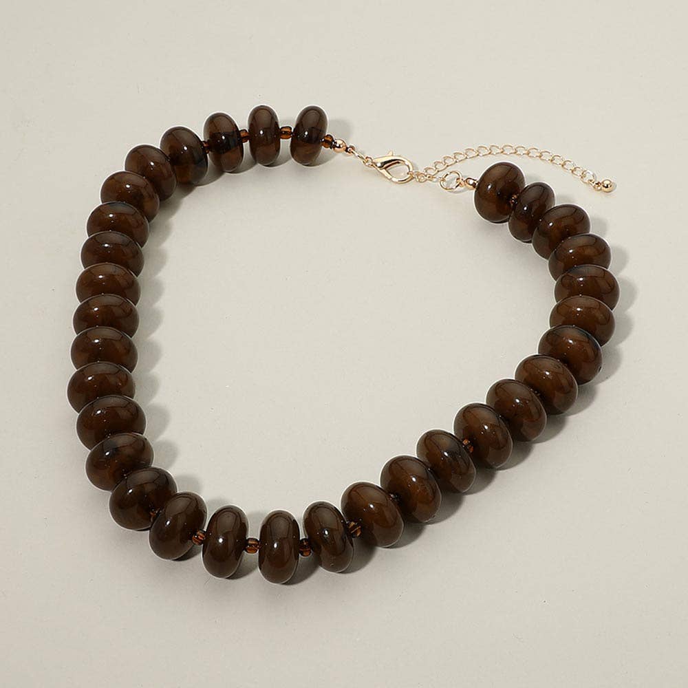 Chunky Beaded Statement Necklace (Multiple Colors)