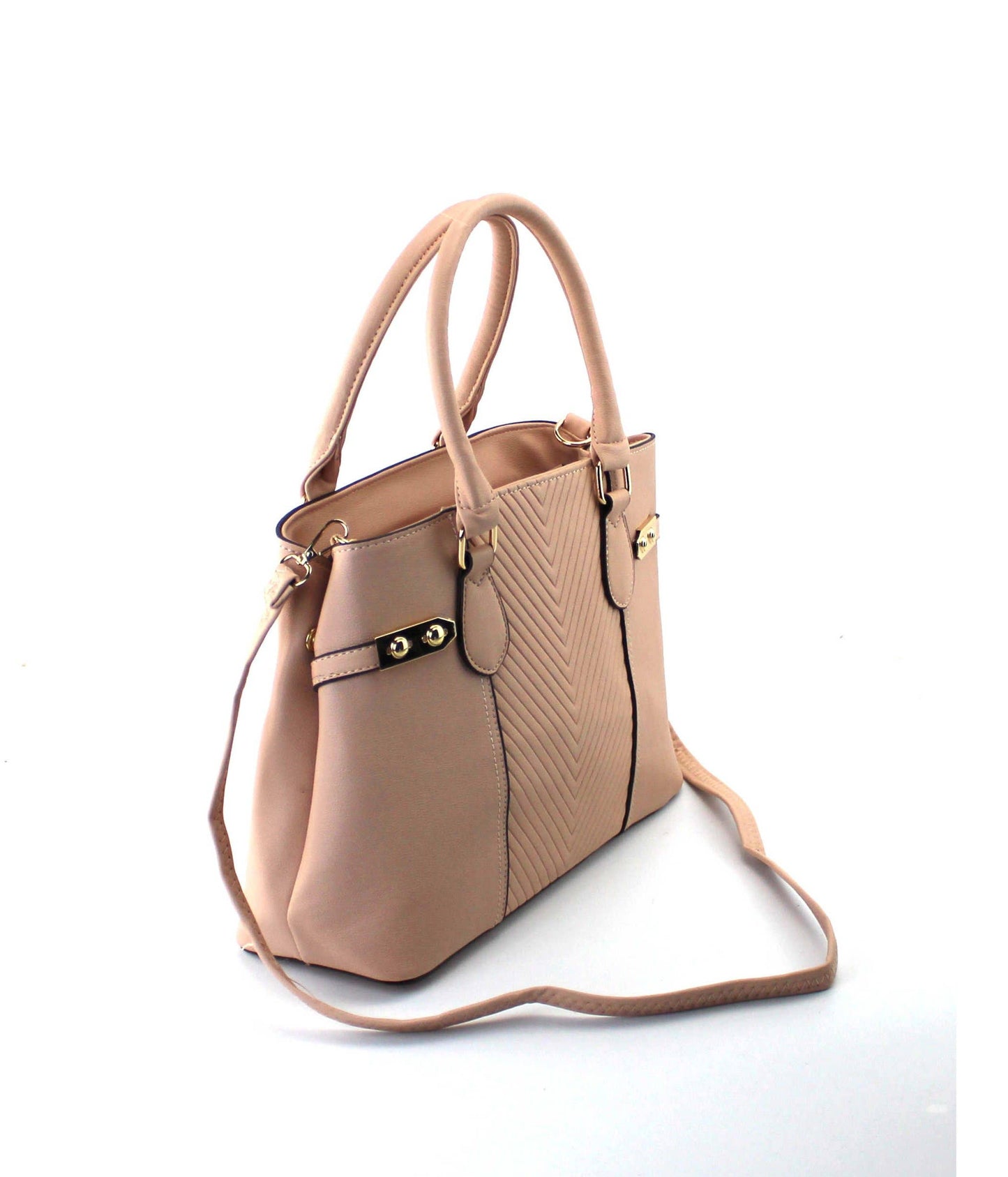PU Bag With Golden Metal Side Clips