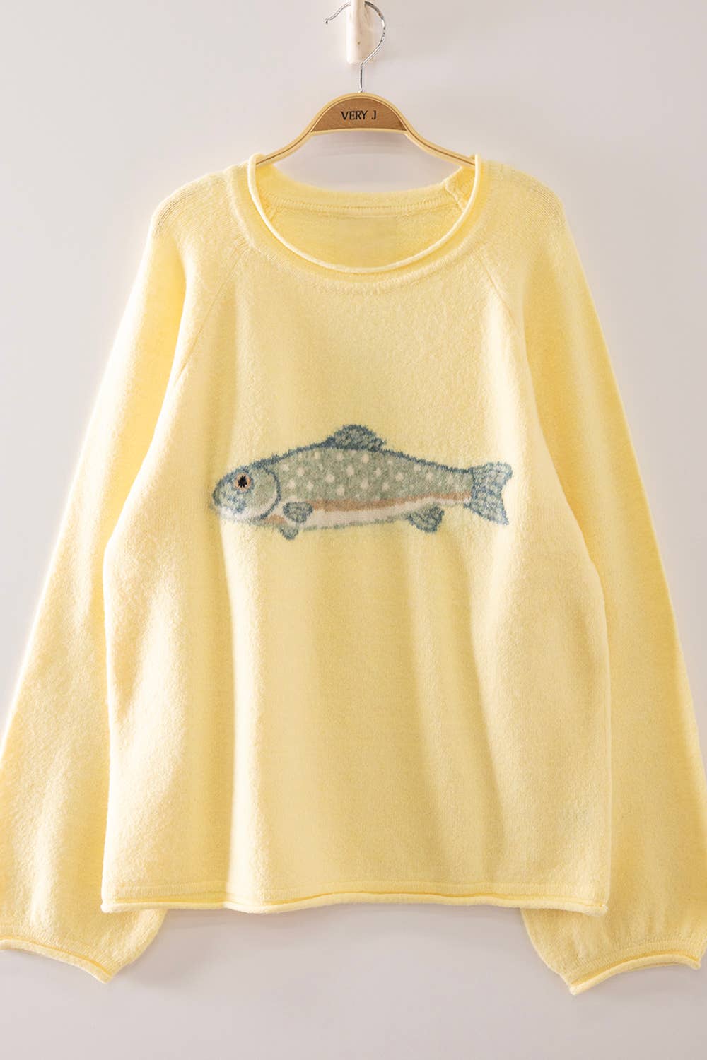 Fish Intarsia Cozy Sweater