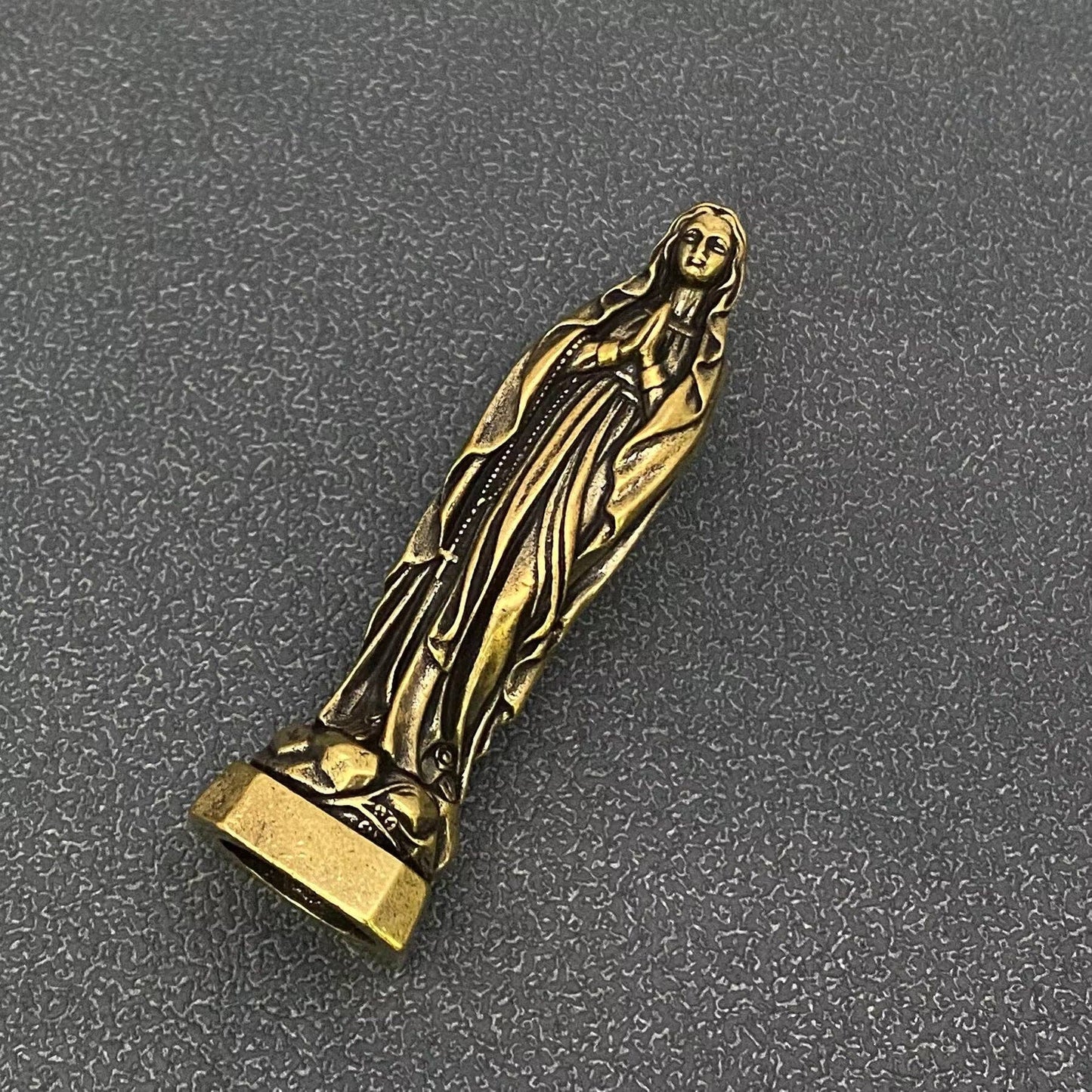 Small Brass Virgin Mary Statue Desktop Ornaments Decoration