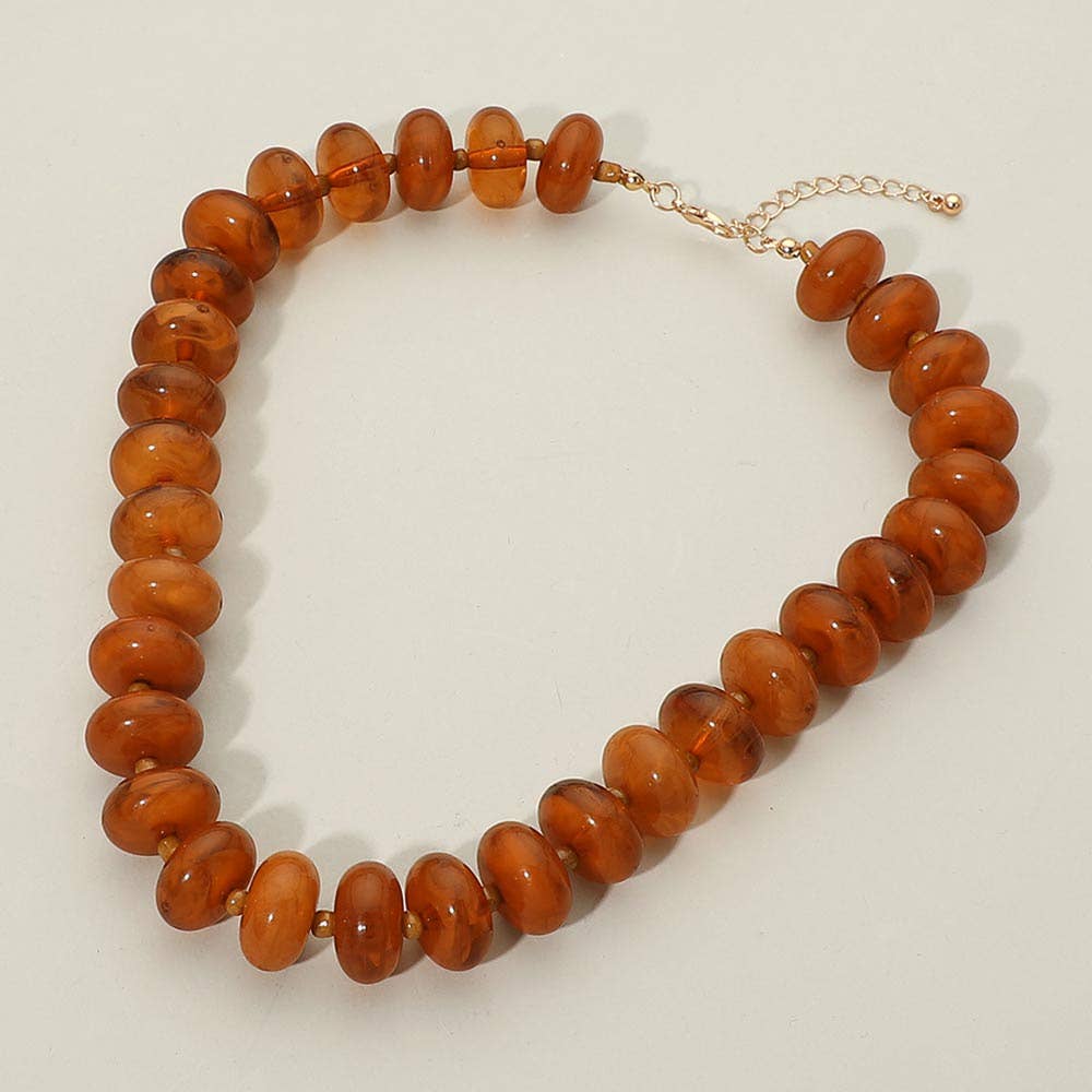 Chunky Beaded Statement Necklace (Multiple Colors)