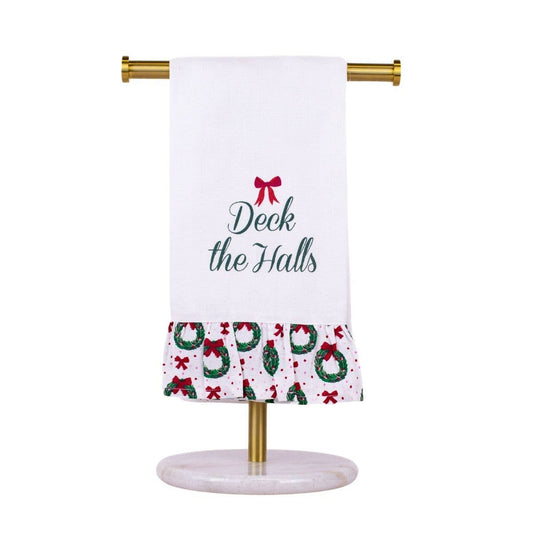 Deck the Halls Ruffle Hand Towel 20x28