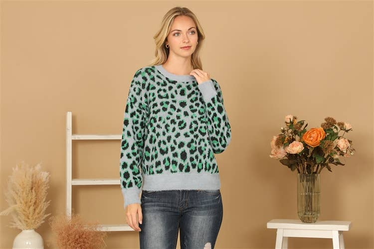 Furry Leopard Sweater