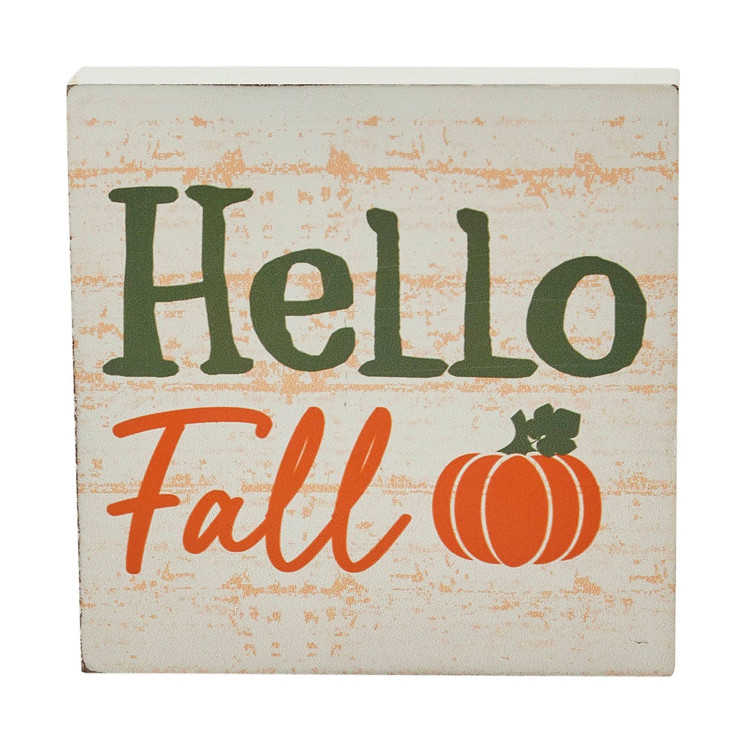 Hello Fall Pumpkin Cream Base MDF Sign 5x5