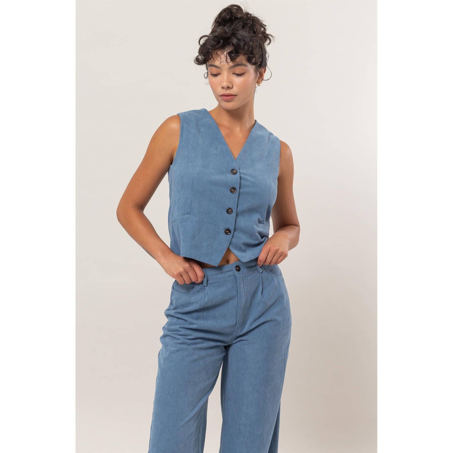 Venice Corduroy Vest And Pants Two-Piece Set