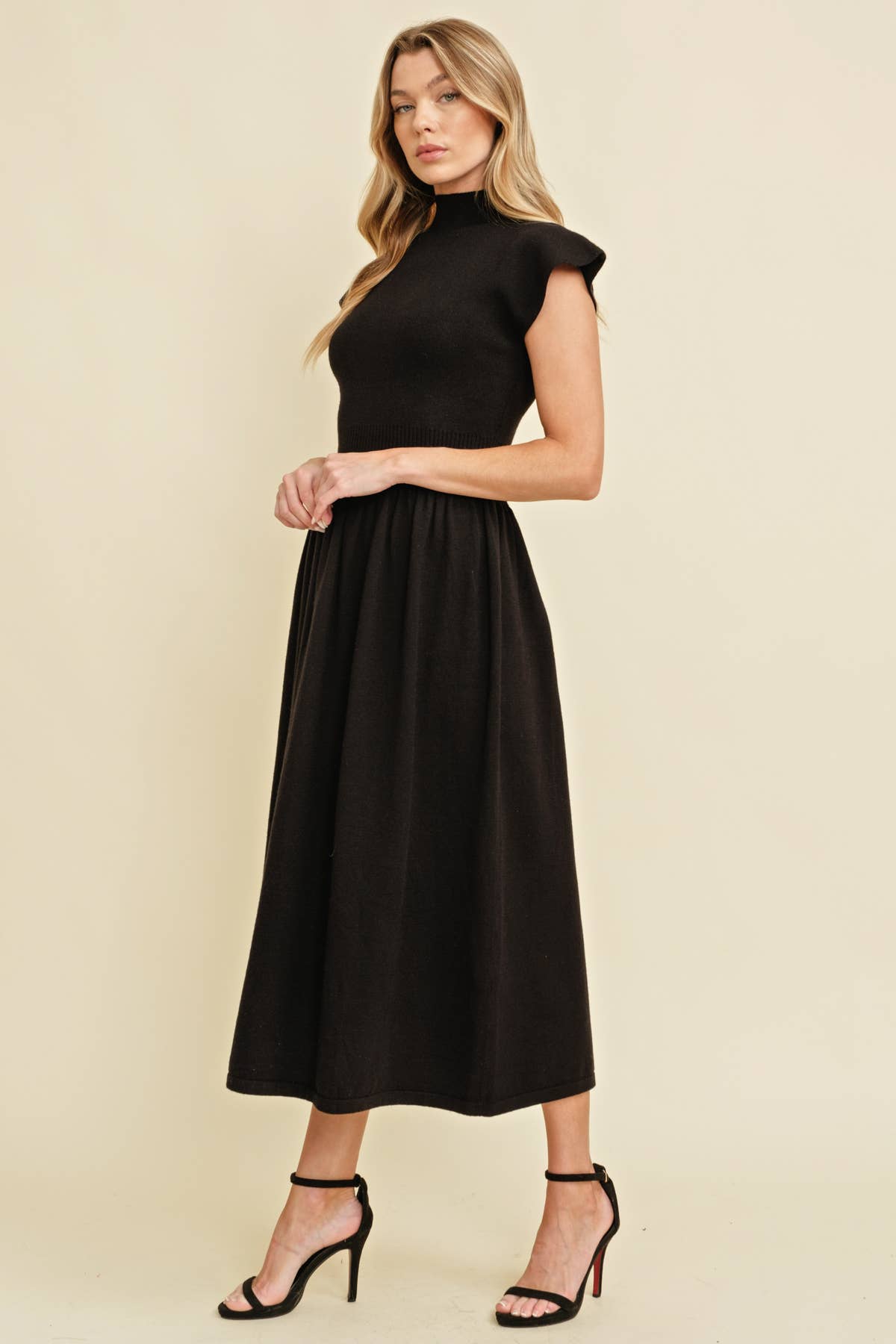 Black Mock Neck Maxi