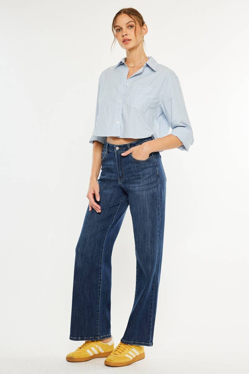 HIGH RISE WIDE LEG Dark KanCan