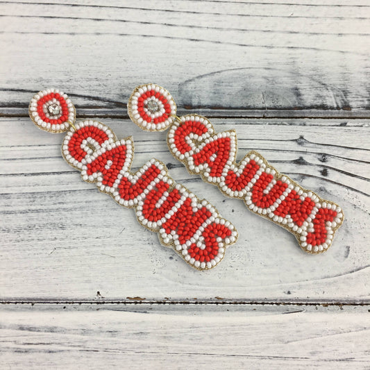 Beaded “Cajuns” earrings