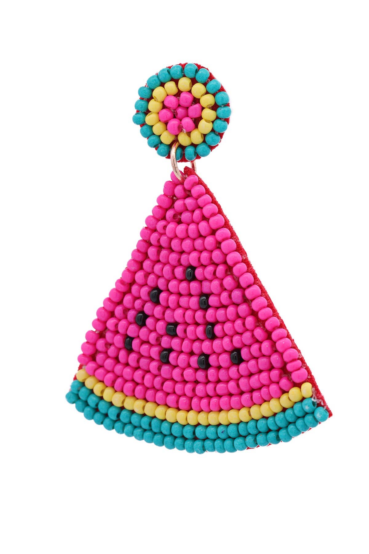 Watermelon Fruit Beaded Drop Earrings