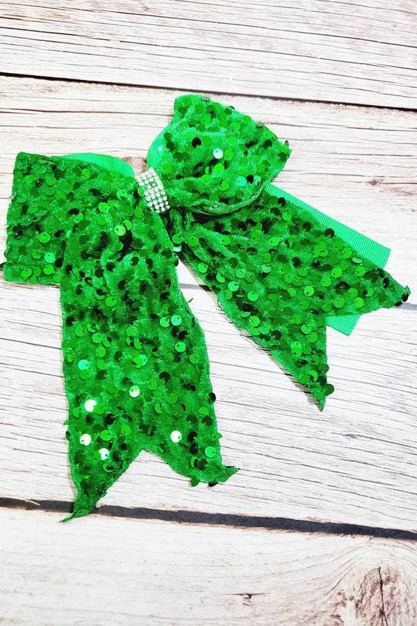 Christmas Velvet Sequin Cheer Hair Bow