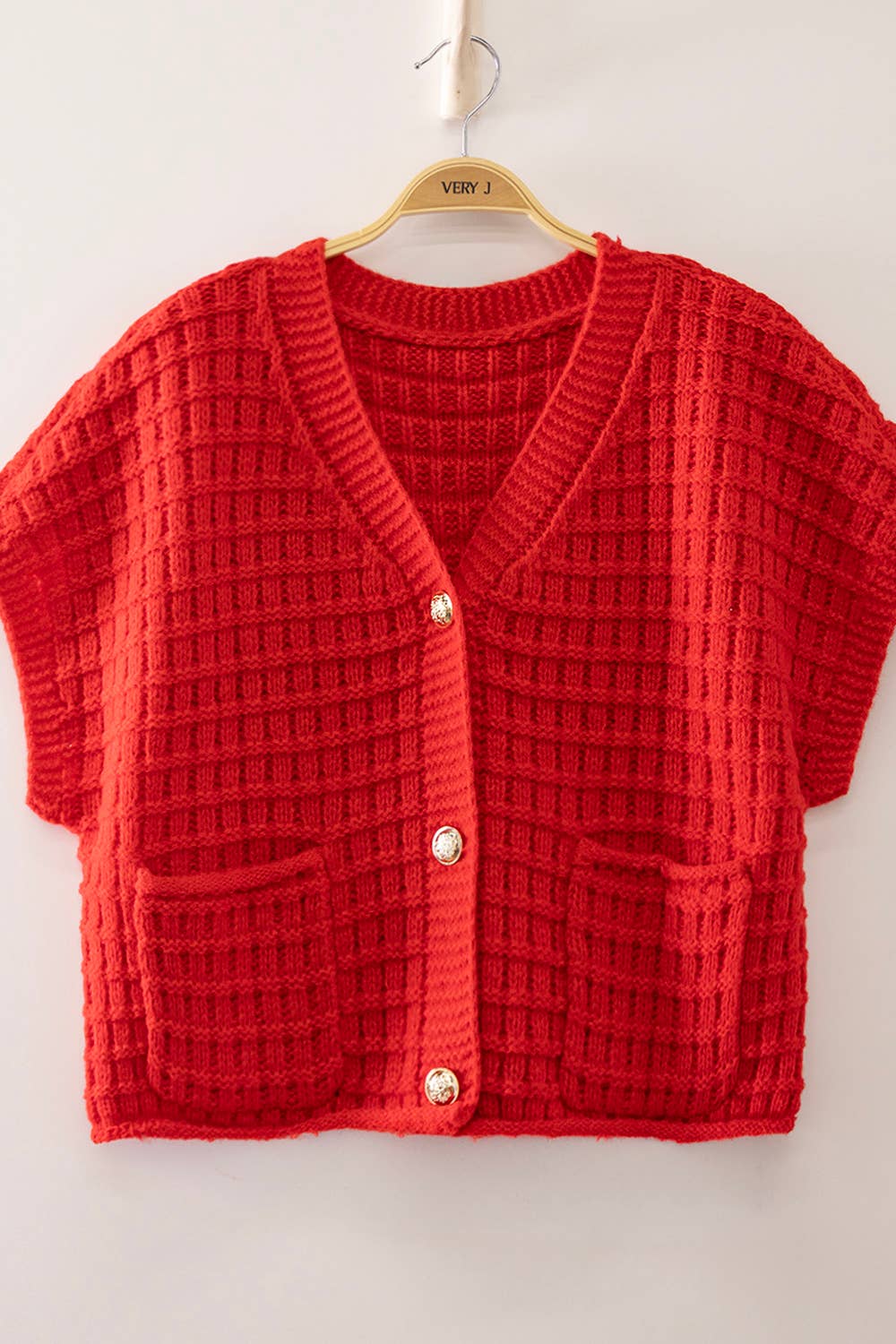 Waffle Texture Crop Cardigan (Multiple Colors)