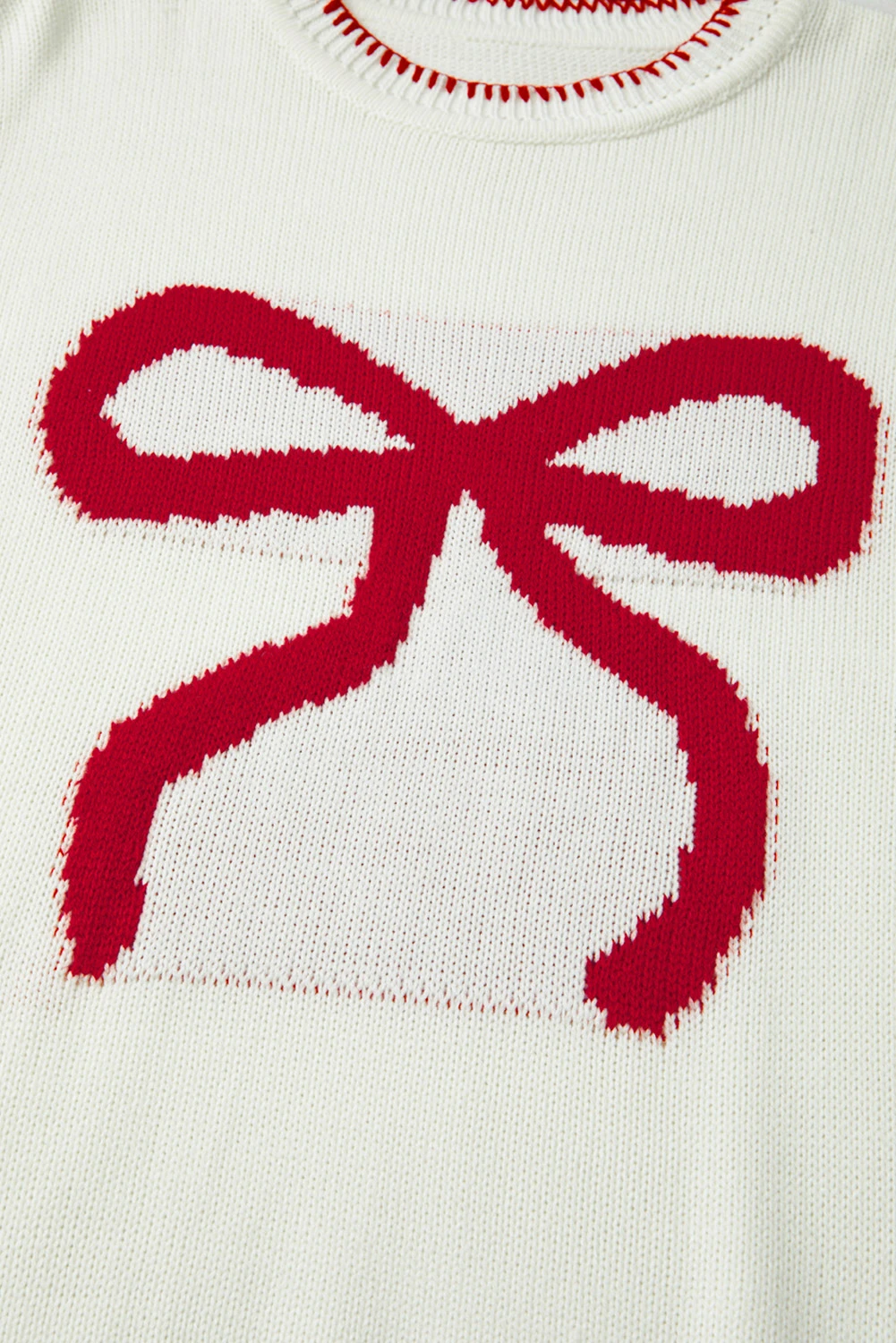 Bow Knit Sweater Holiday Pullover