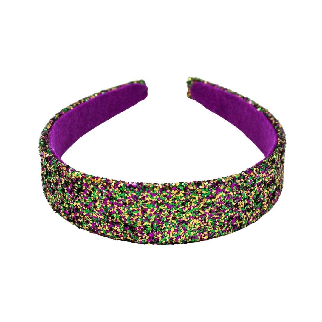 Purple, Green, and Gold Mardi Gras Glitter Headband