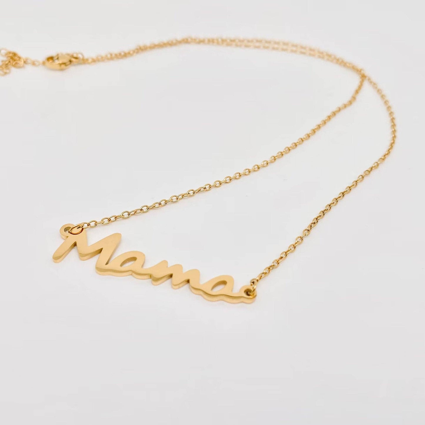 Mama Gold Plated Stainless Steel Charm Necklace
