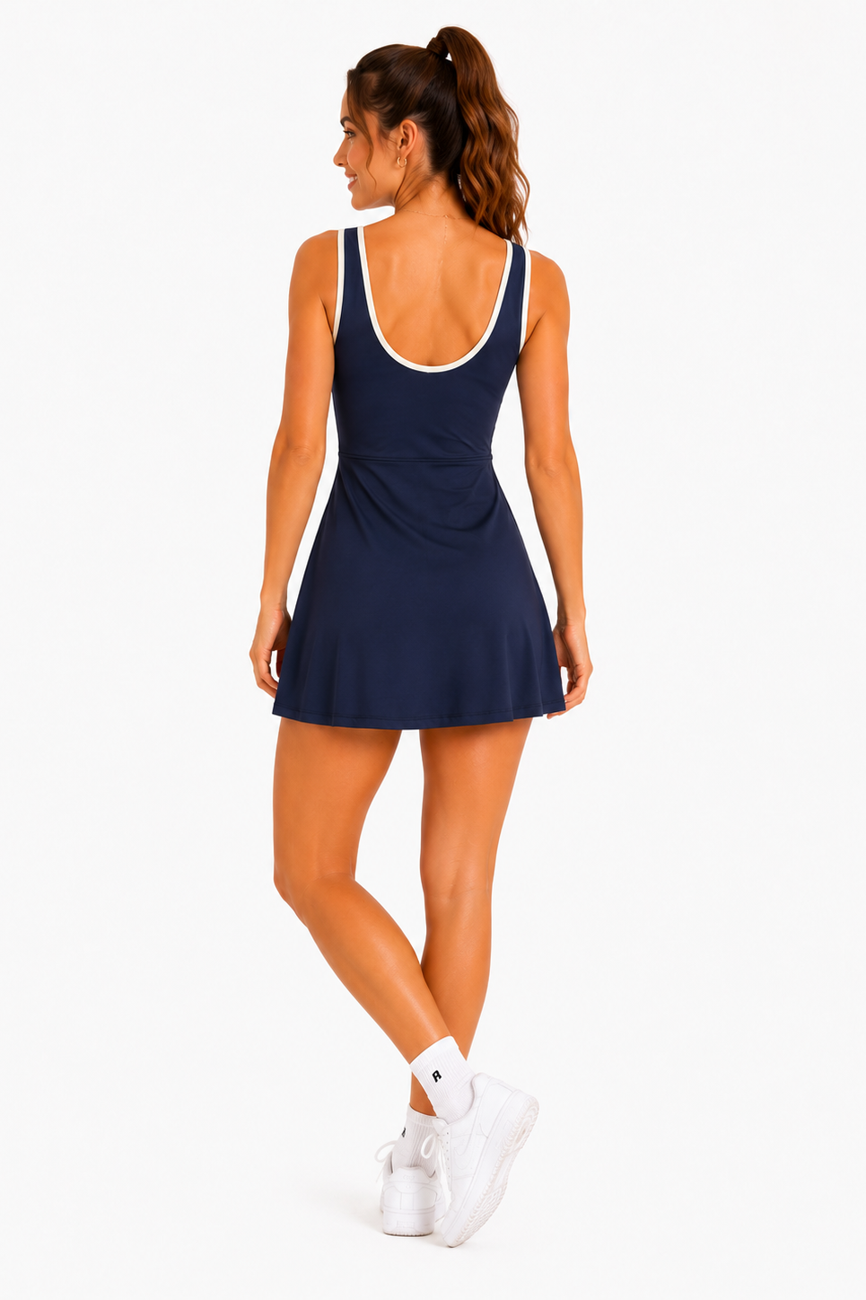 White Binding Athletic Dress