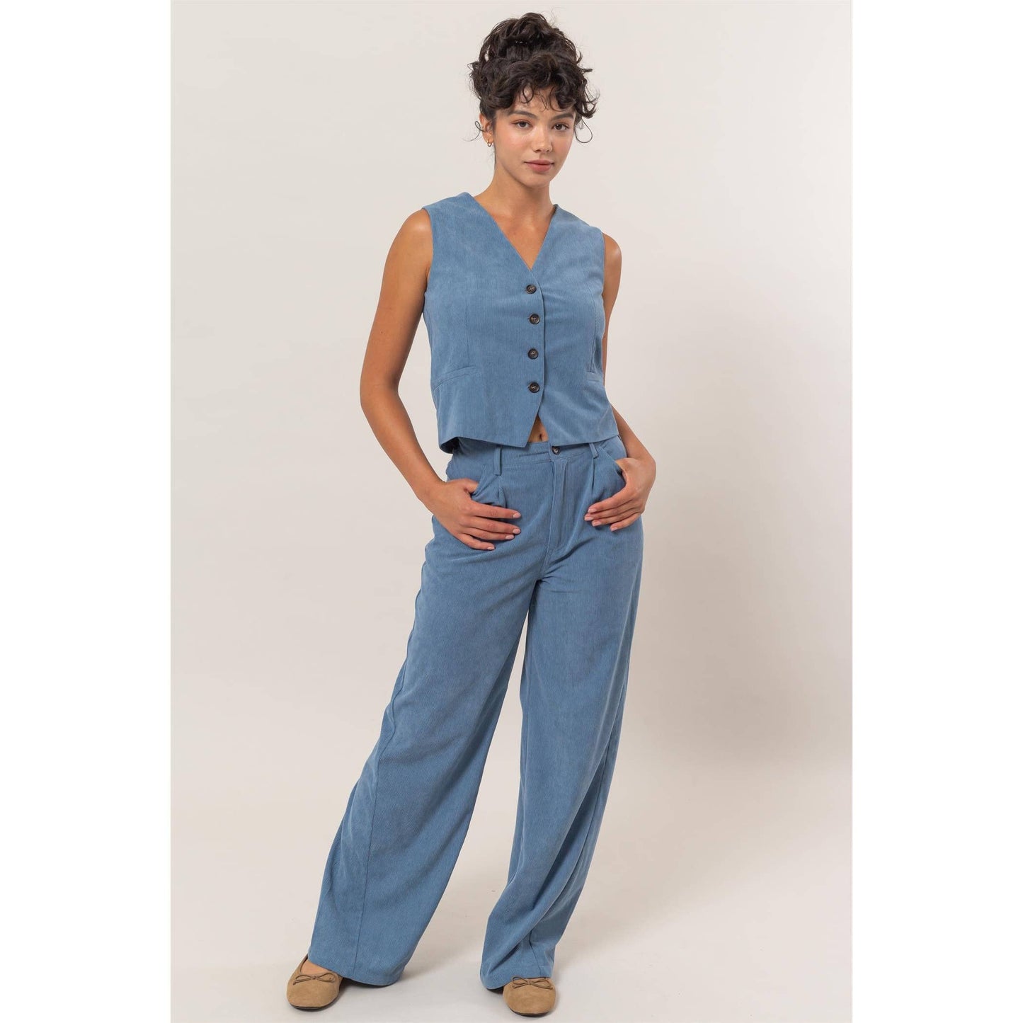 Venice Corduroy Vest And Pants Two-Piece Set