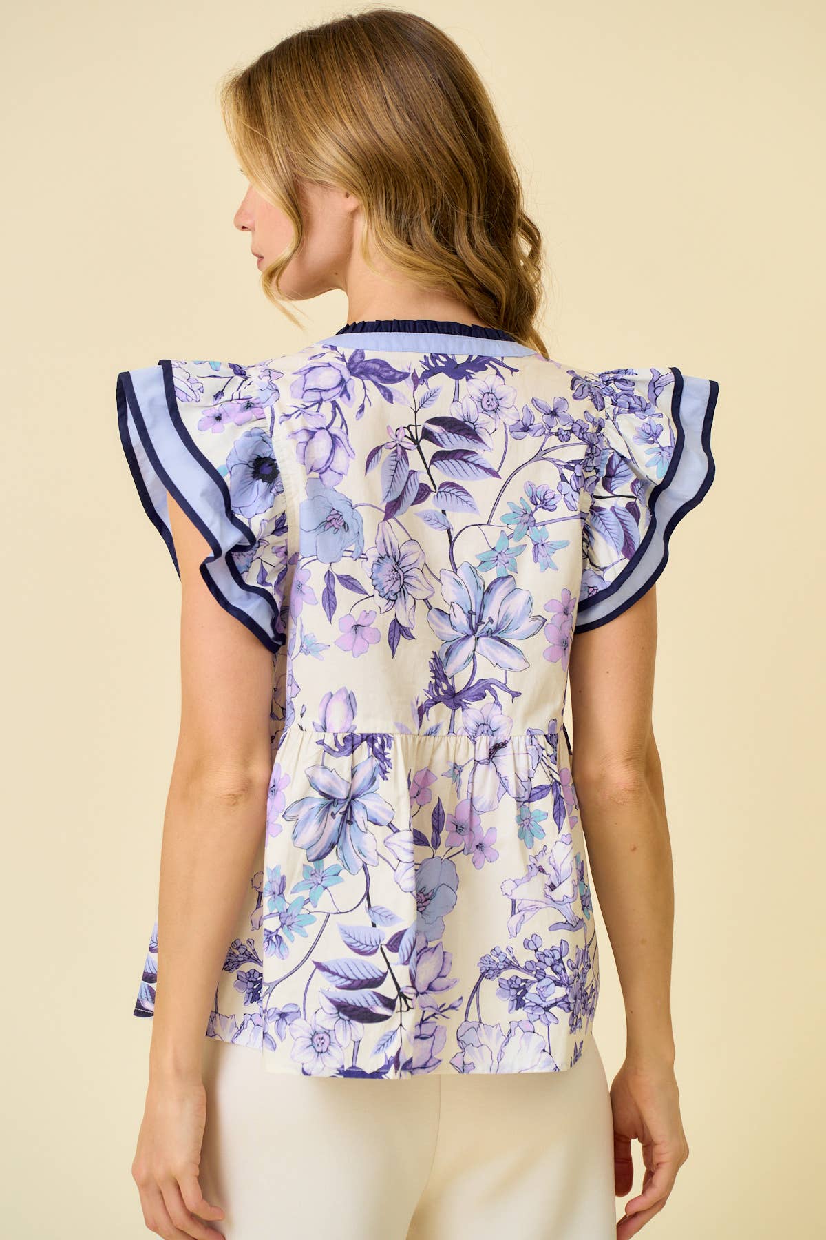 FLORAL PRINTED RUFFLE TIERED TOP