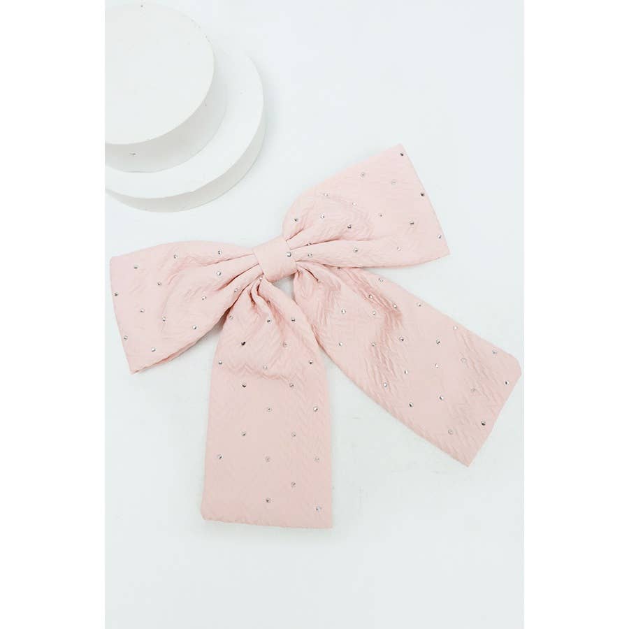 Studded Textured Bow Hair Clip