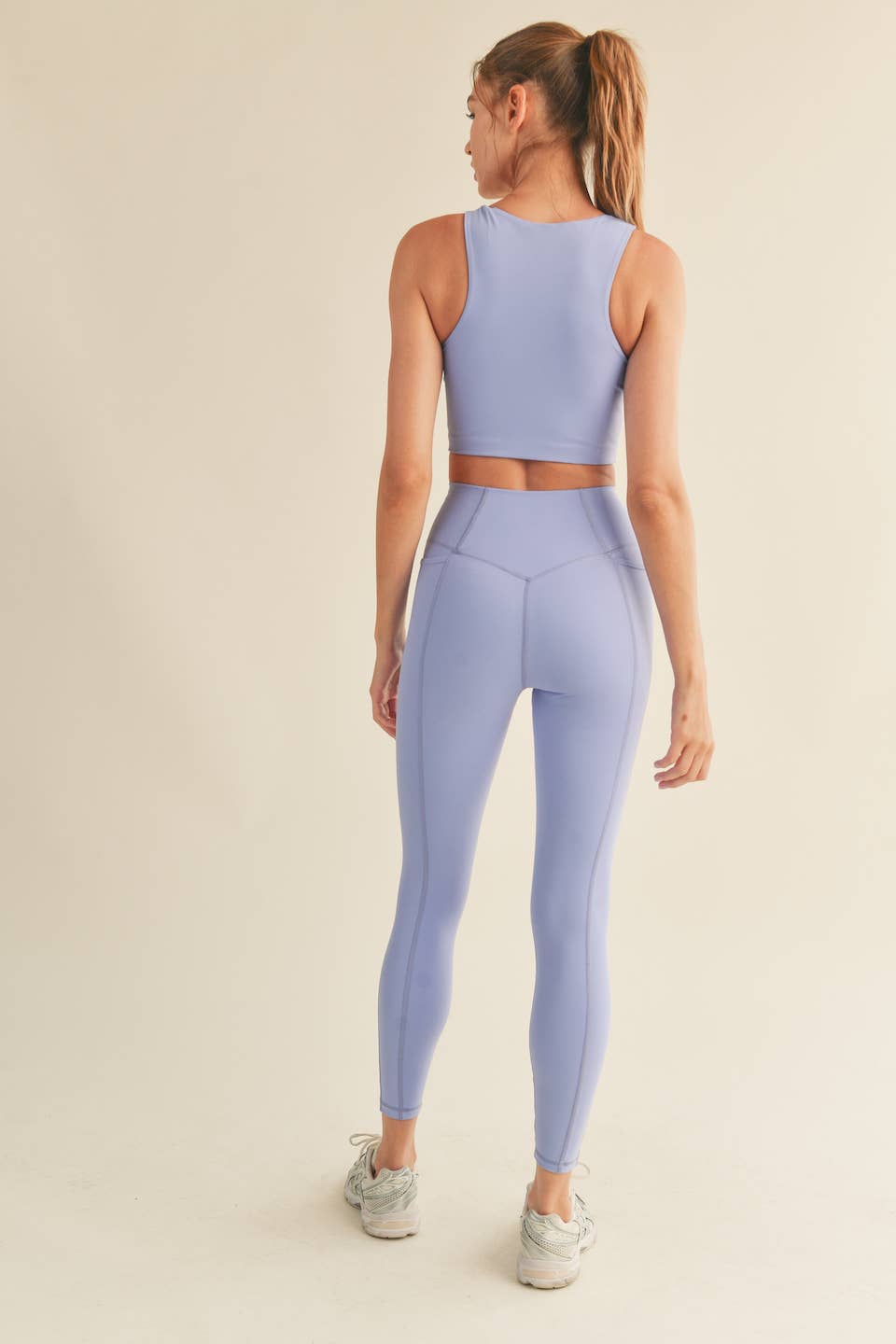 Lavender-Blue Power Sculpt Sports Bra & Legging Set