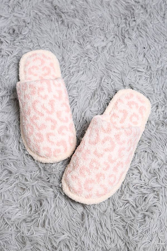 Leopard Fuzzy Soft Slippers ~ ONE Size