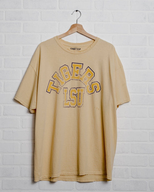 LSU Tigers Mega Arch Yellow Thrifted Tee