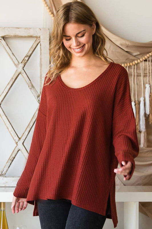 SOFT LOOSE FIT PULLOVER SWEATER KNIT TOP