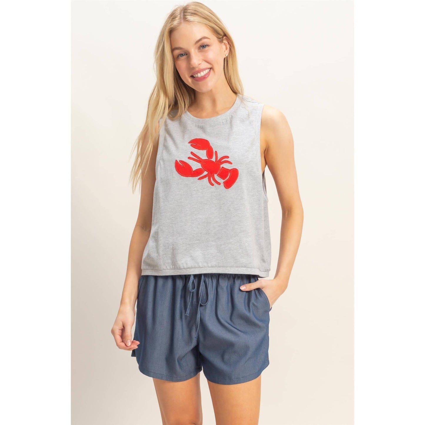 Sleeveless Tank With Crawfish Patch