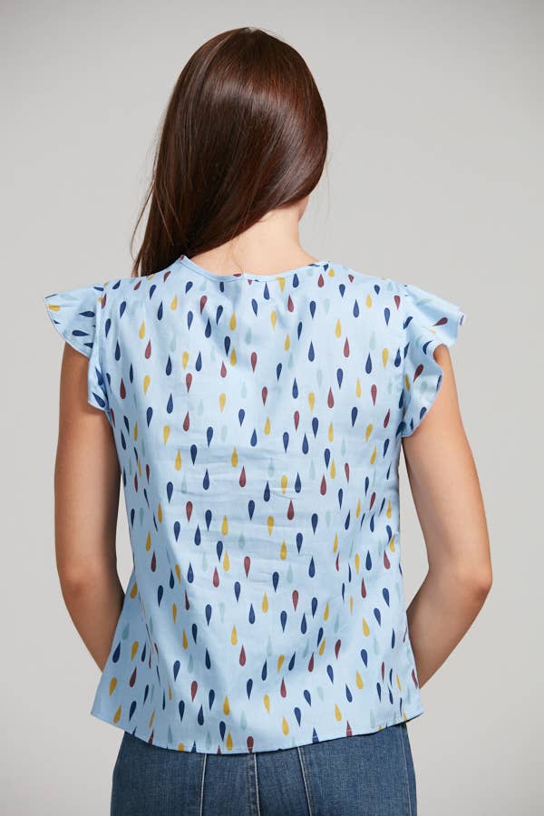 Colorful Drop Print Blouse