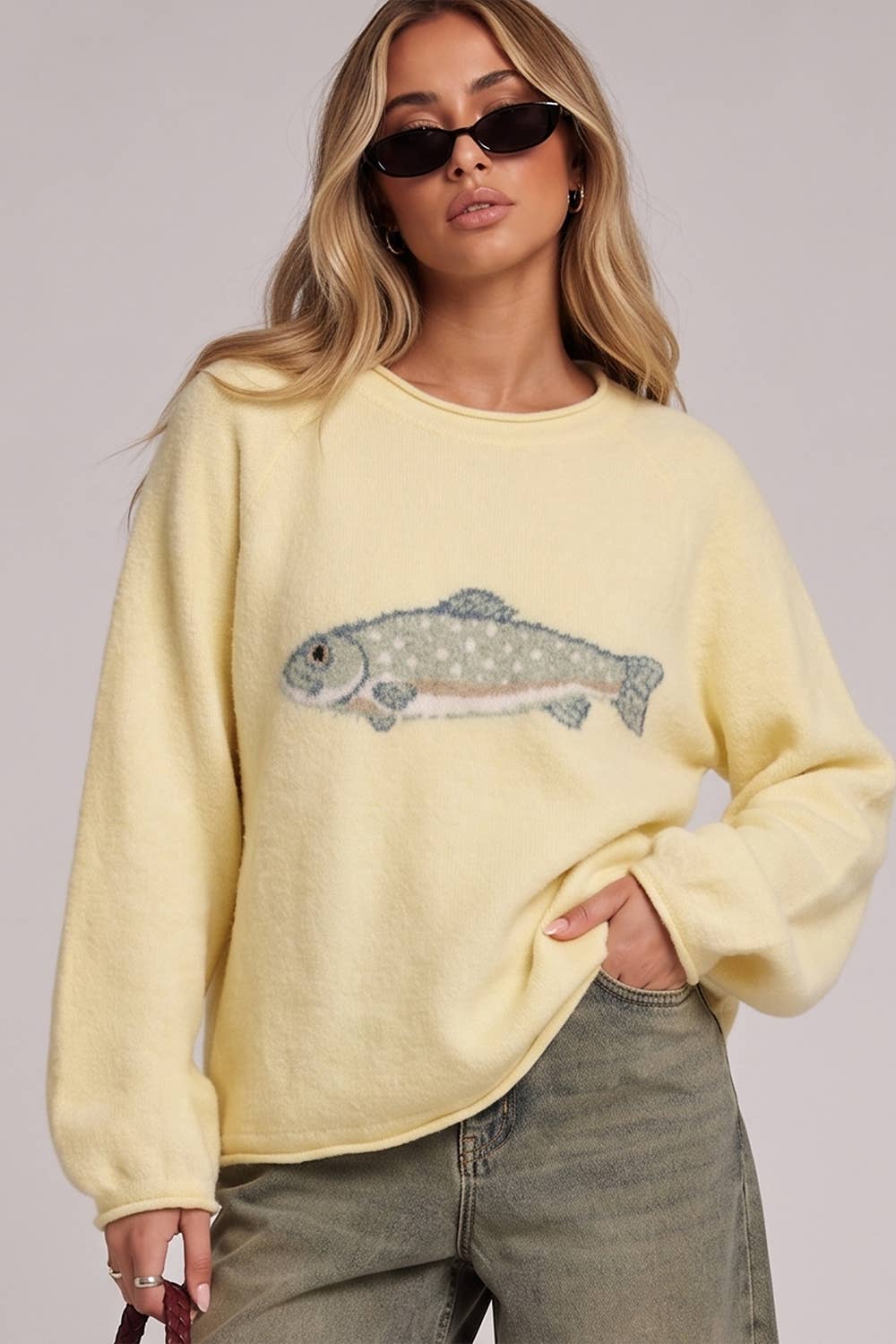 Fish Intarsia Cozy Sweater