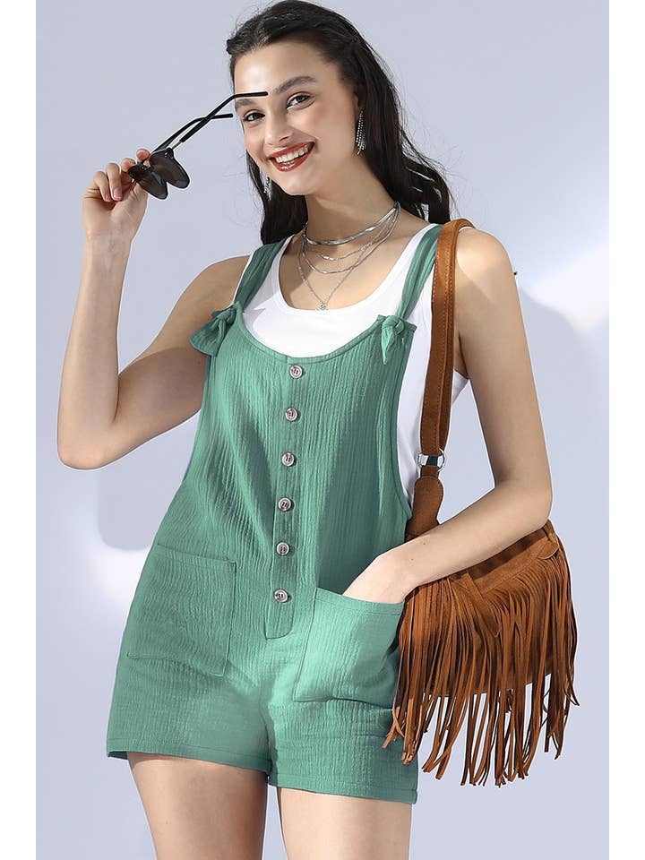 SAGE TIE ROMPER