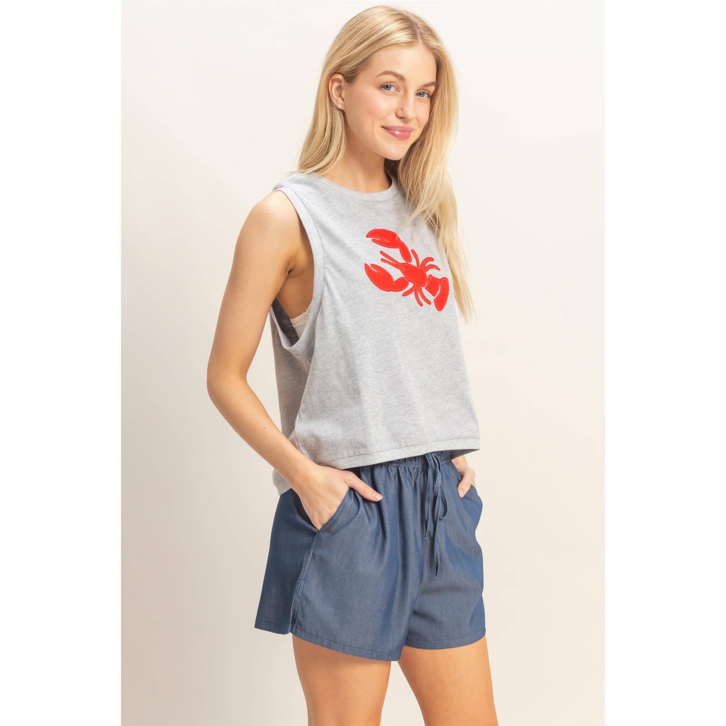 Sleeveless Tank With Crawfish Patch