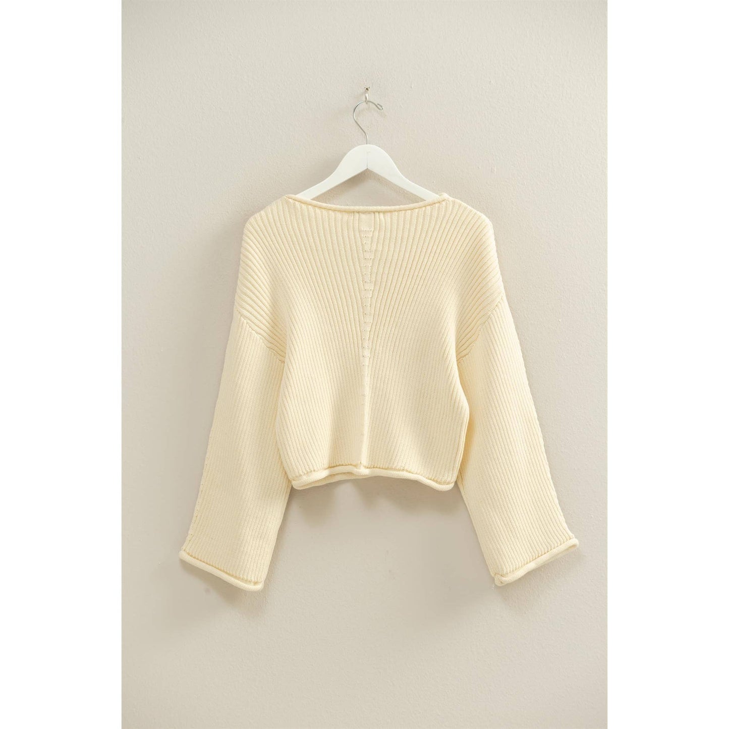 Long-Sleeve Ribbed Sweater