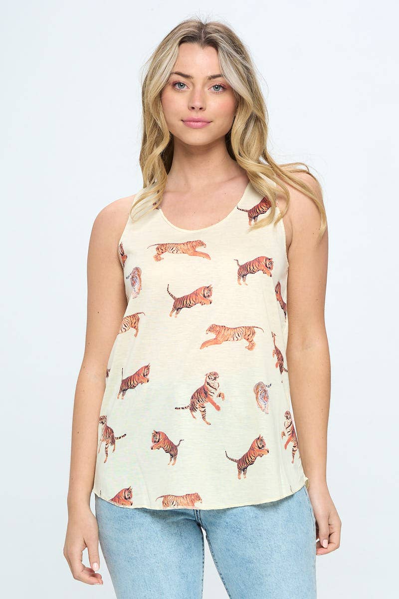 ALL OVER TIGER PRINT CLASSIC TANK TOP